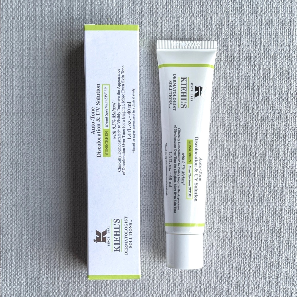 Kiehl's auto-tone Discoloration & UV Solution sunscreen with 0.5% melasyl